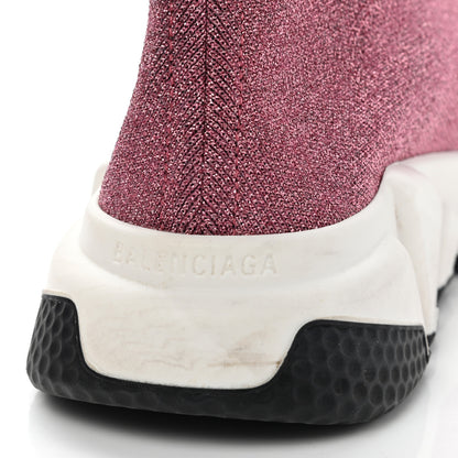 Balenciaga Laminated Knit Bi-Color Sole Womens Speed Sneakers 37 Pink White Black 9 of 10
