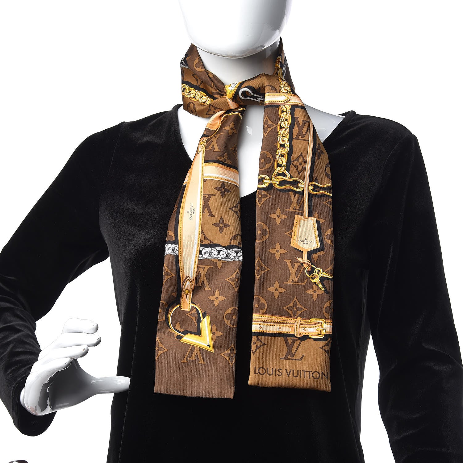 Louis Vuitton Silk Monogram Confidential Bandeau Brown 2 of 5