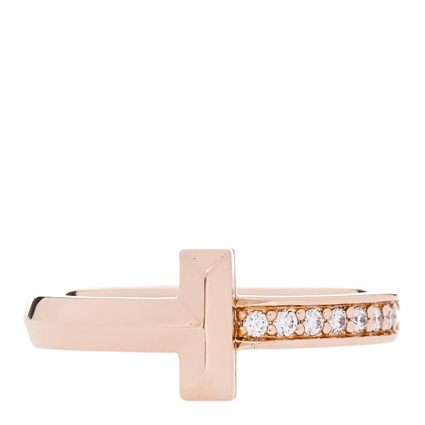 18K Rose Gold Diamond 2.5mm T T1 Ring 50 5.5