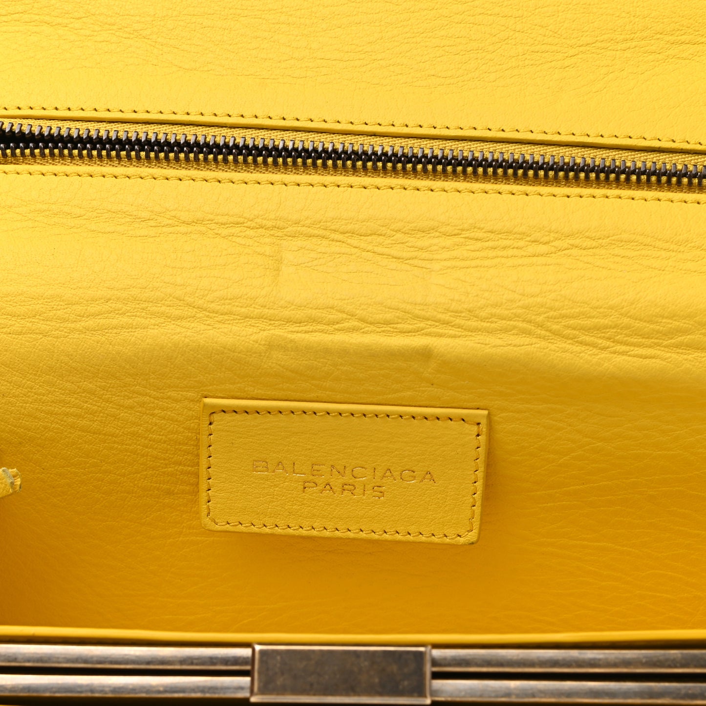 Calfskin Papier Wand Clutch Yellow