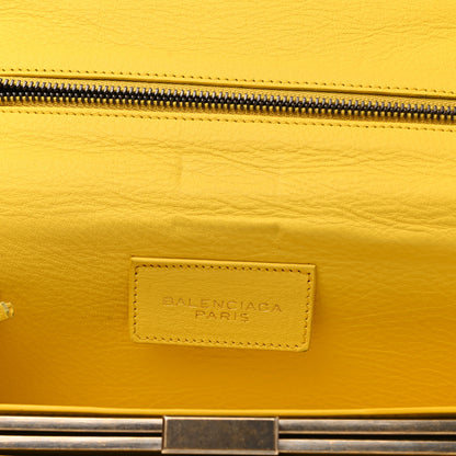 Balenciaga Calfskin Papier Wand Clutch Yellow 6 of 10