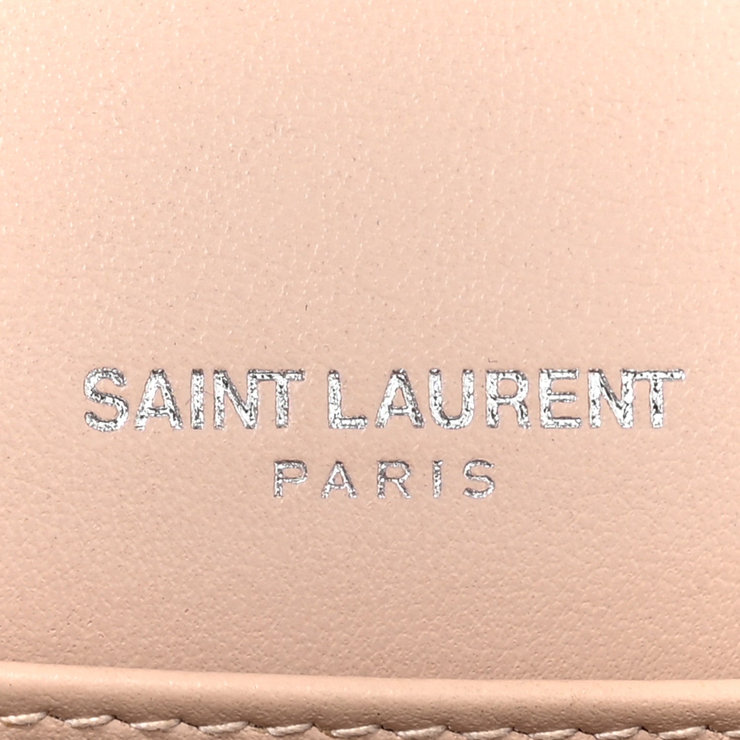 Saint Laurent Calfskin Crocodile Embossed Monogram Sunset Chain Wallet Marble Pink 8 of 19