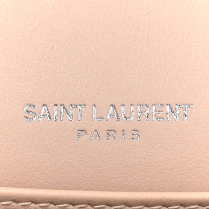 Saint Laurent Calfskin Crocodile Embossed Monogram Sunset Chain Wallet Marble Pink 8 of 19