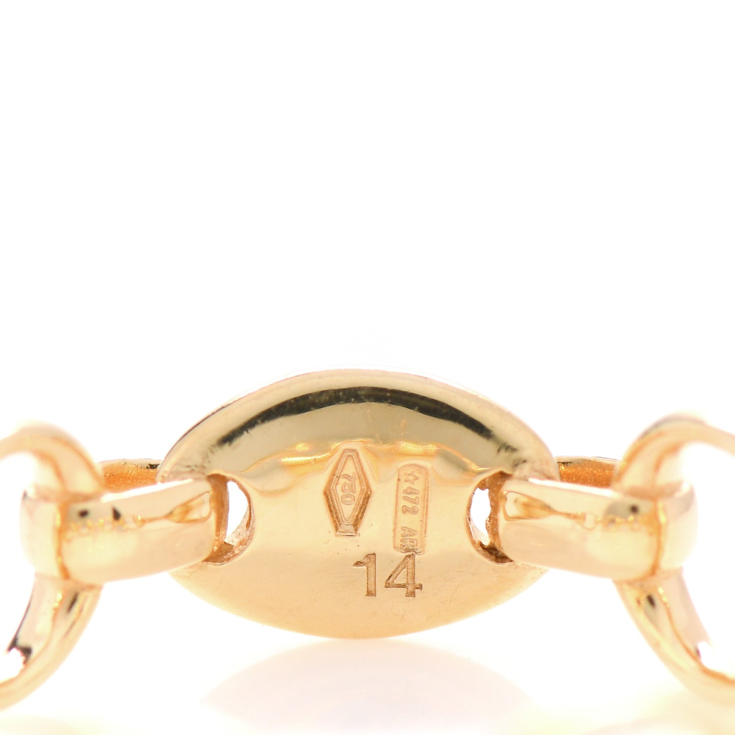18K Yellow Gold Horsebit Band Ring 54 7