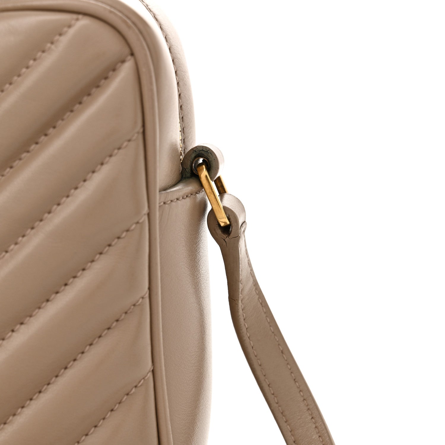 Saint Laurent Calfskin Matelasse Monogram Lou Camera Bag Taupe