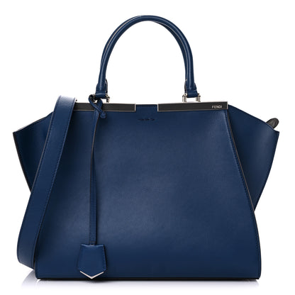 Fendi Vitello Dolce Shiny Nappa Petite 3Jours Tote Blue 1 of 11