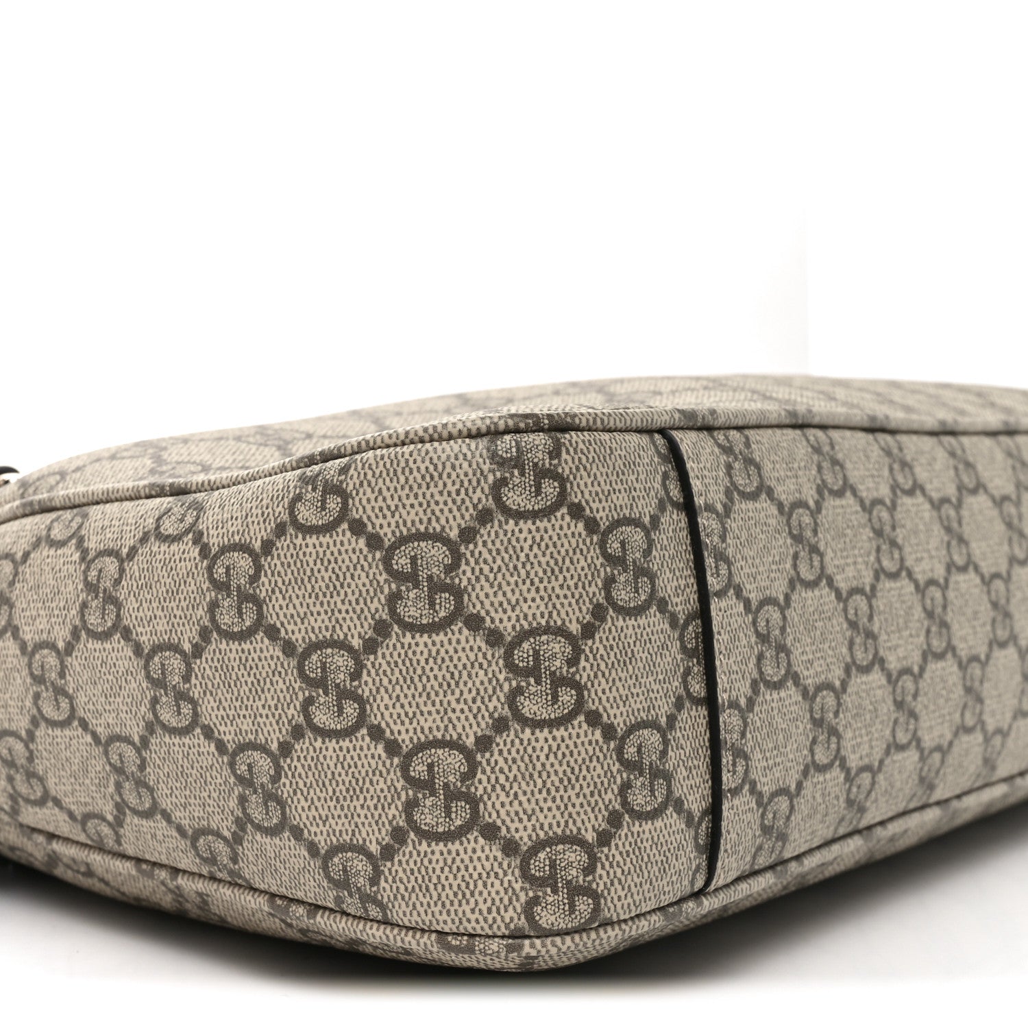 Gucci GG Supreme Monogram Emblem Medium Shoulder Bag Beige Ebony Black 8 of 9