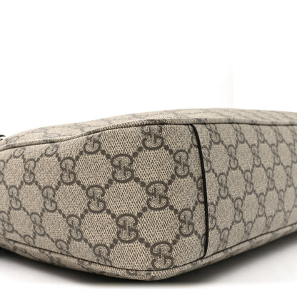 Gucci GG Supreme Monogram Emblem Medium Shoulder Bag Beige Ebony Black 8 of 9
