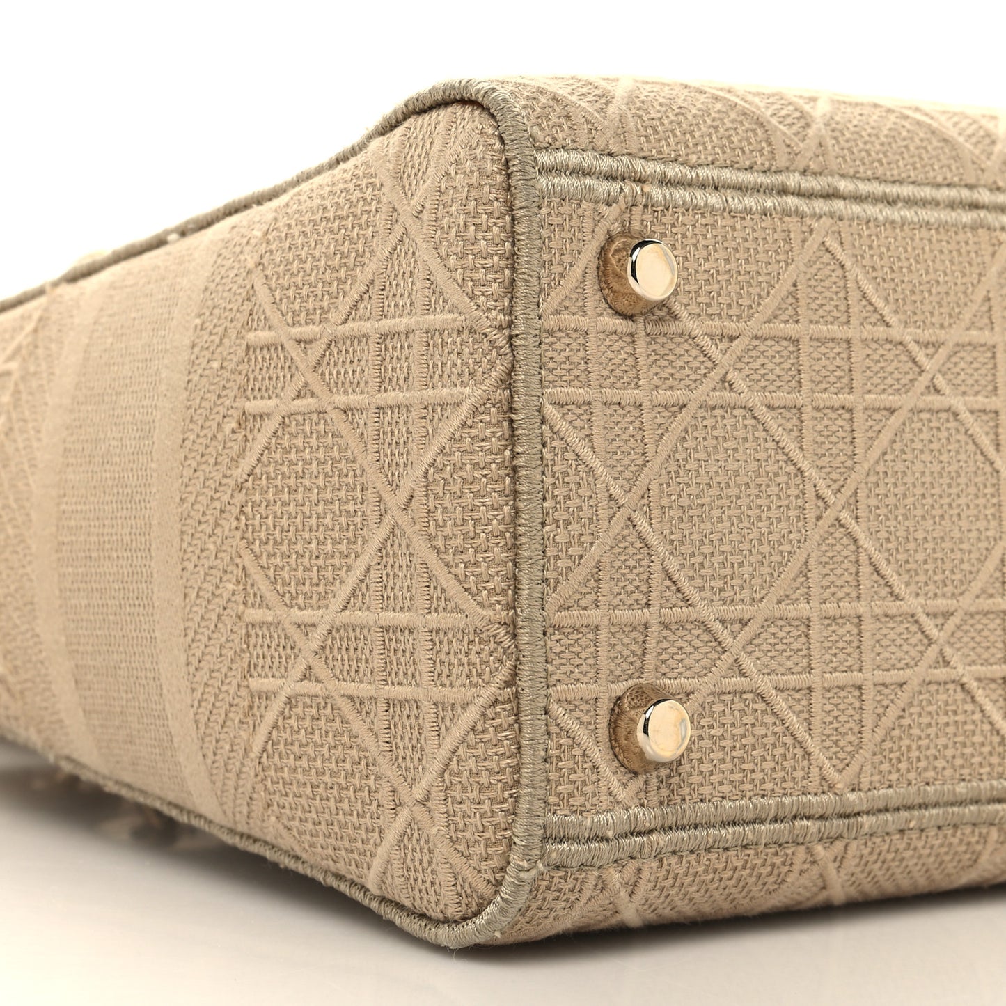 Canvas Embroidered Medium Lady D-Lite Beige