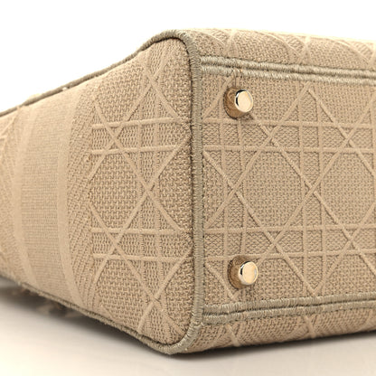 Christian Dior Canvas Embroidered Medium Lady D-Lite Beige 8 of 10