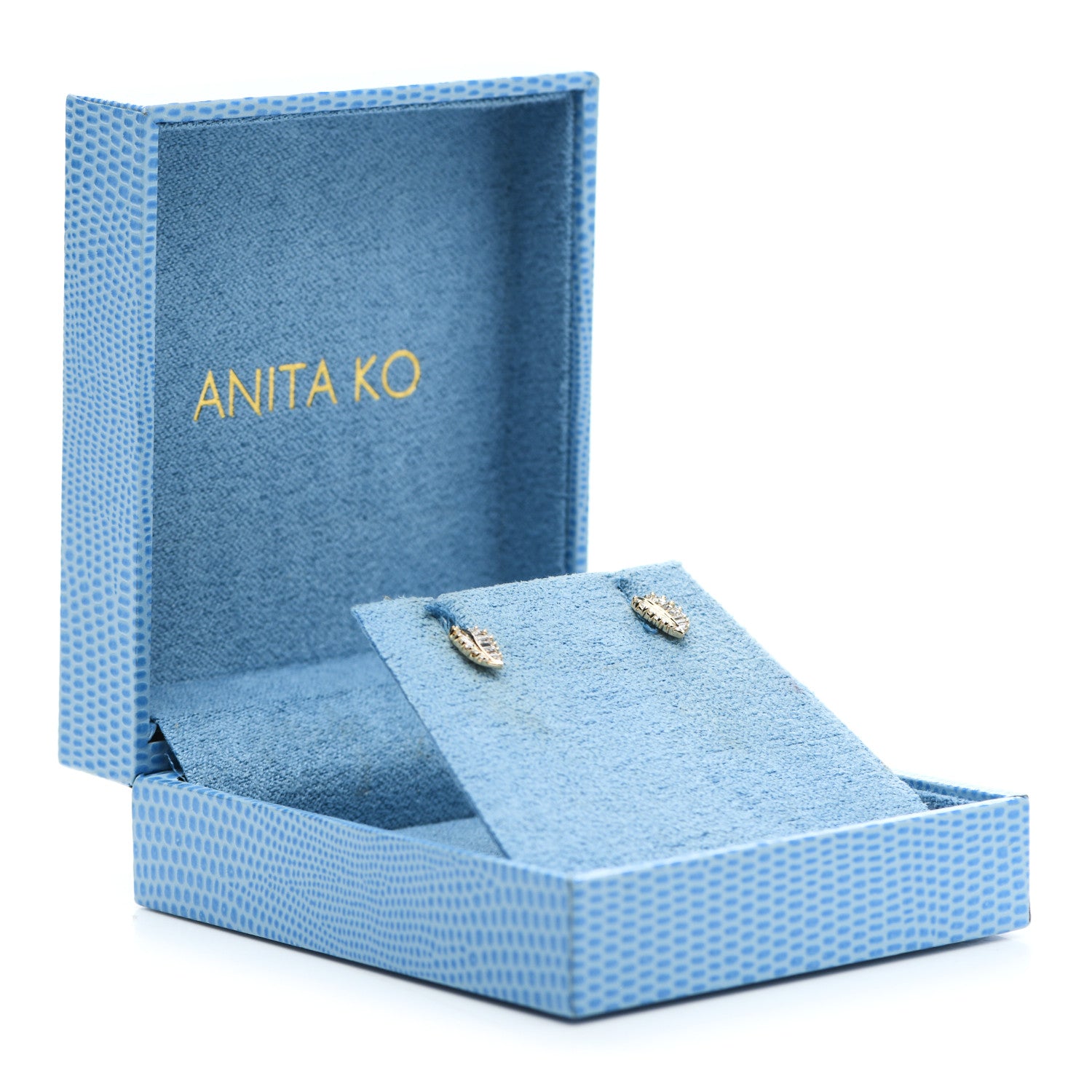 Anita Ko 18K Yellow Gold Diamond Palm Leaf Stud Earrings 5 of 5