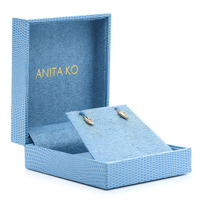 Anita Ko 18K Yellow Gold Diamond Palm Leaf Stud Earrings 5 of 5