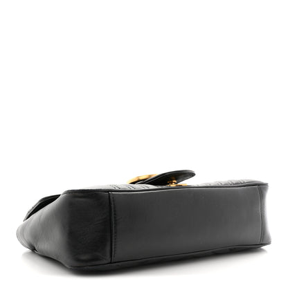 Gucci Calfskin Matelasse Small GG Marmont Shoulder Bag Black 4 of 14