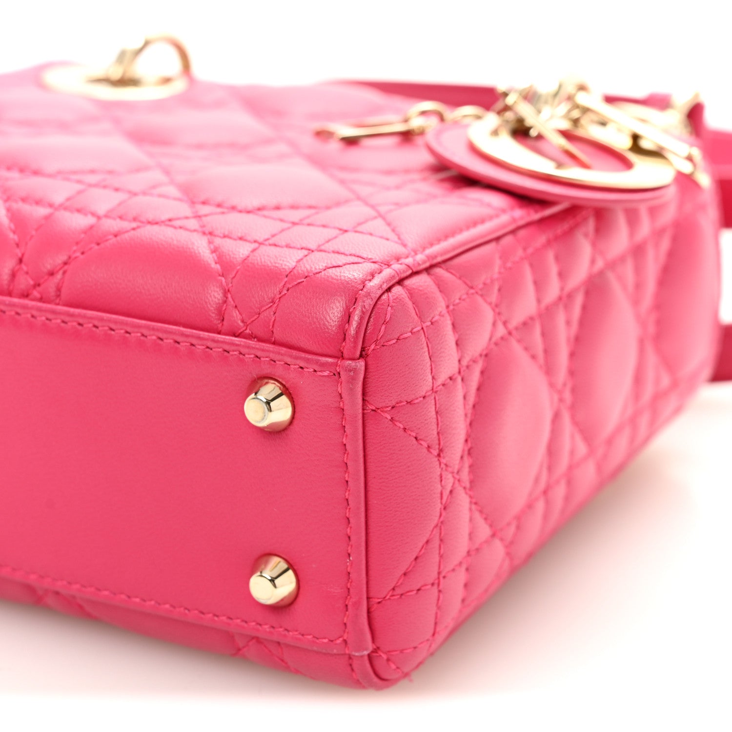 Christian Dior Lambskin Cannage Mini Lady Dior Pink 8 of 10