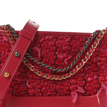 Chanel Tweed Calfskin Quilted Small Gabrielle Hobo Pink 8 of 10