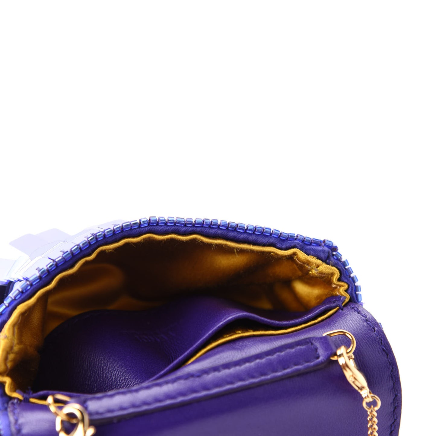 Sequin Paillettes Shiny Nappa Sex and the City Nano Baguette Charm Viola Purple Rain