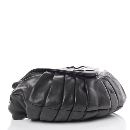 Chanel Lambskin Pleated CC Shoulder Bag Black 5 of 10