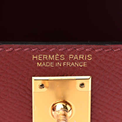 Hermes Epsom Mini Kelly Sellier 20 Rouge Grenat 6 of 10
