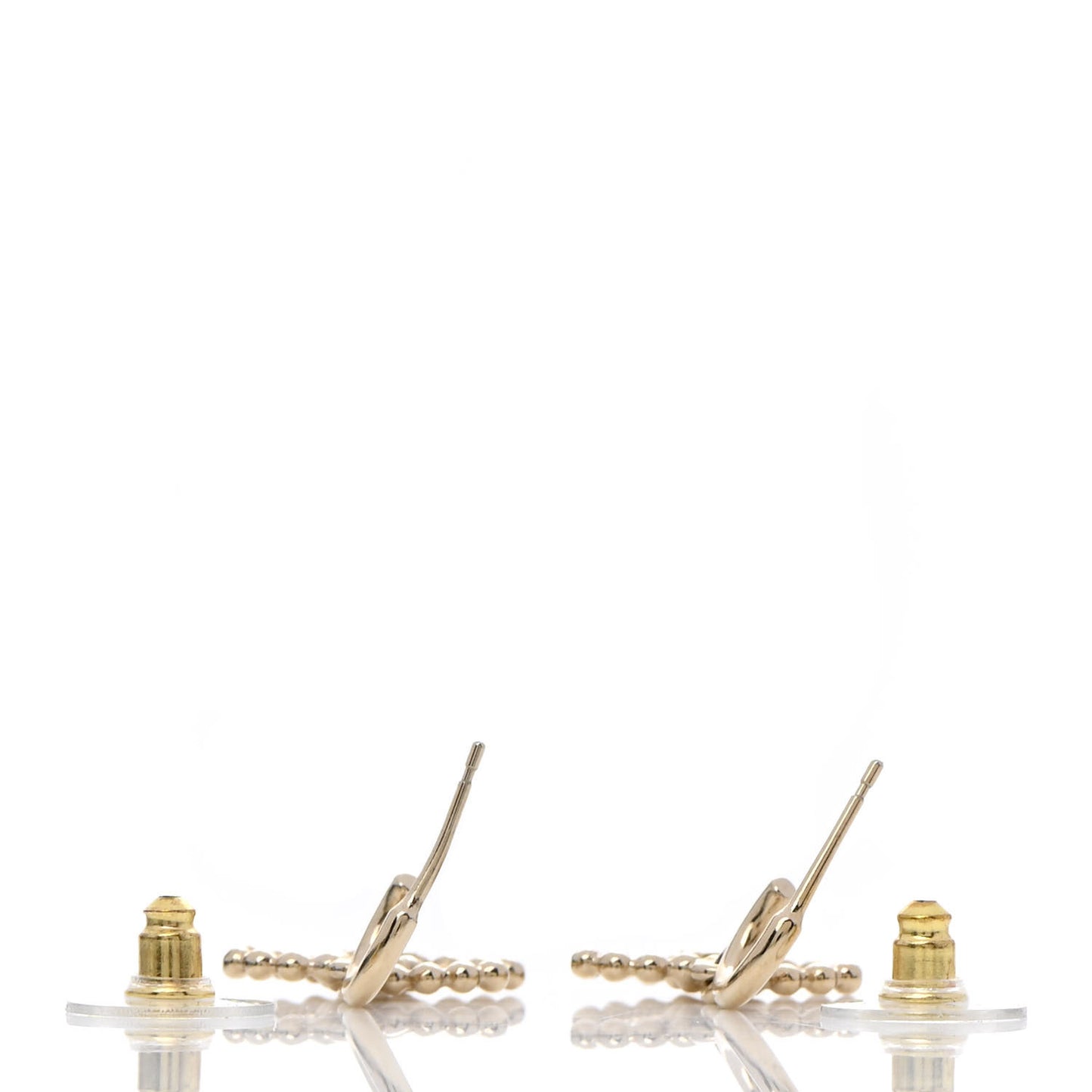 Metal Bead CC Drop Earrings Gold