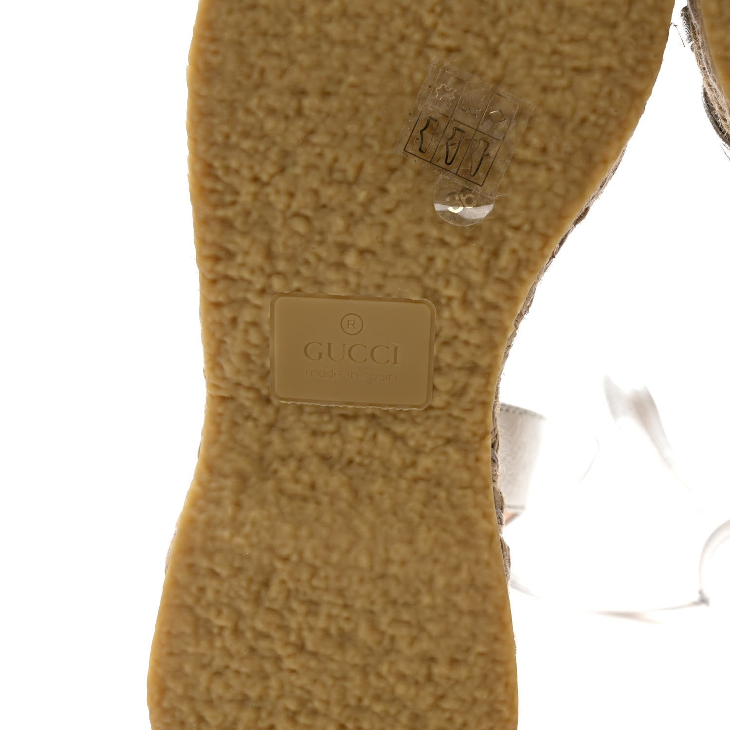Gucci Nappa Lame Espadrille Wedges 36 Argento 6 of 7