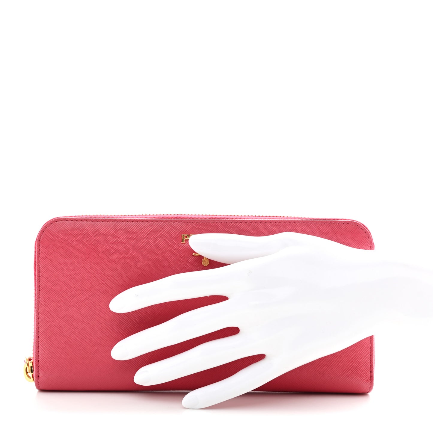 Saffiano Triangle Zip Around Wallet Peonia
