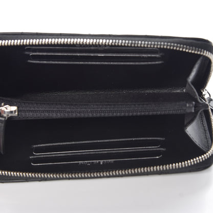 Chanel Lambskin Camellia Studded Zip Around Wallet Black 5 of 9