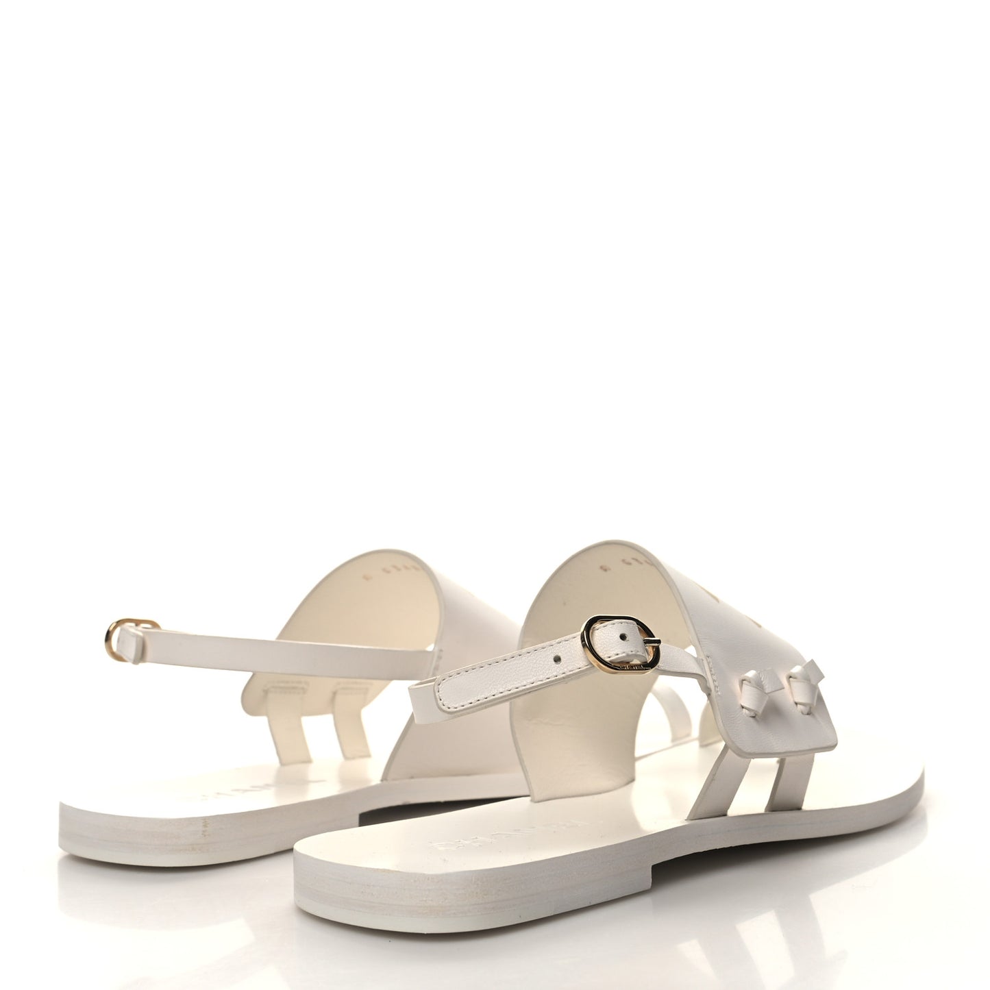 Goatskin CC Sandals 38.5 White