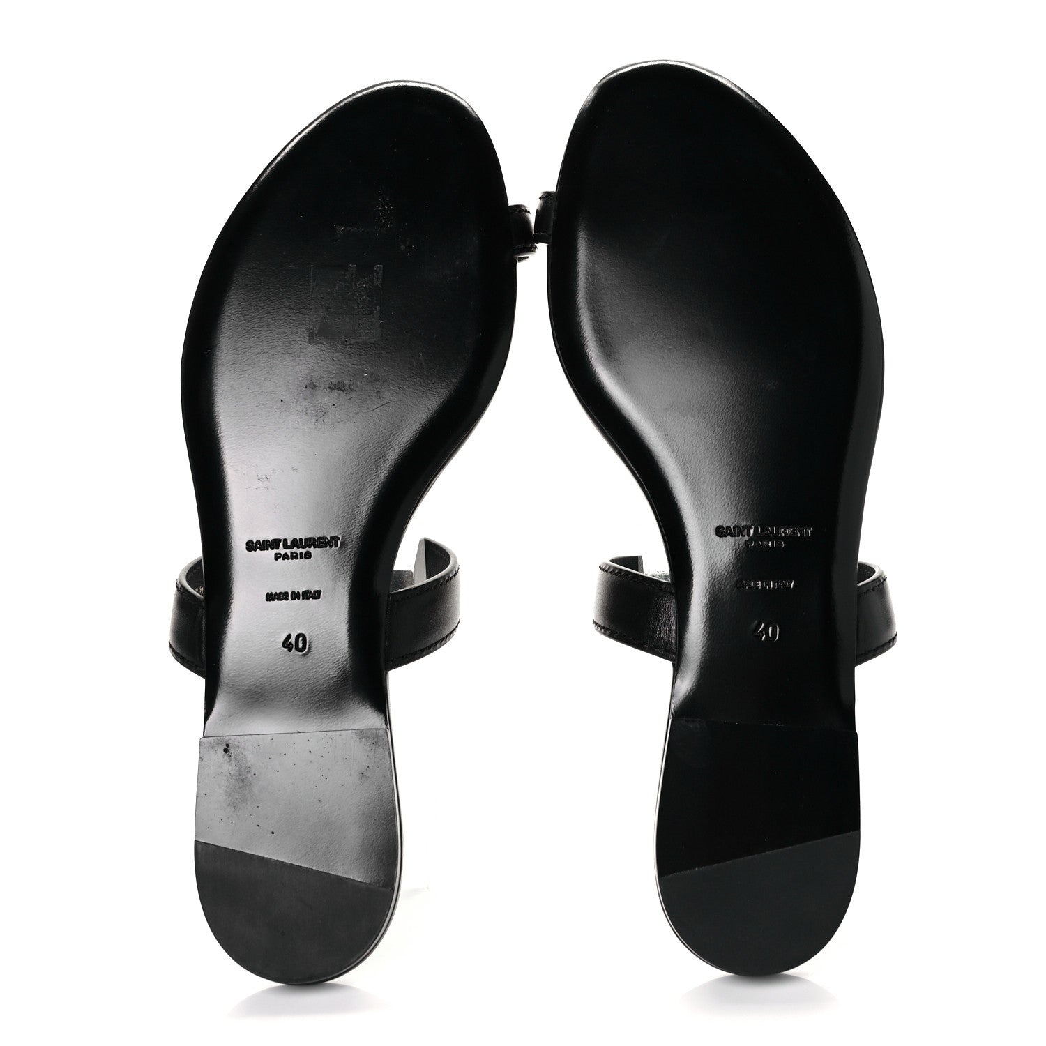 Saint Laurent Calfskin Chain Jota Maillon Sandals 40 Black 5 of 9