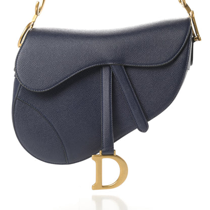 Christian Dior Grained Calfskin Saddle Bag Navy 8 of 13