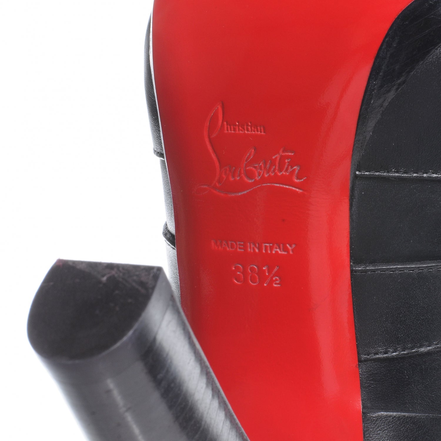 Christian Louboutin Leather Lamu 120 Platform Ankle Boots 38.5 Black 7 of 7