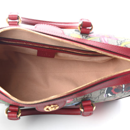 Gucci GG Supreme Monogram Flora Web Medium Ophidia Boston Red 5 of 9