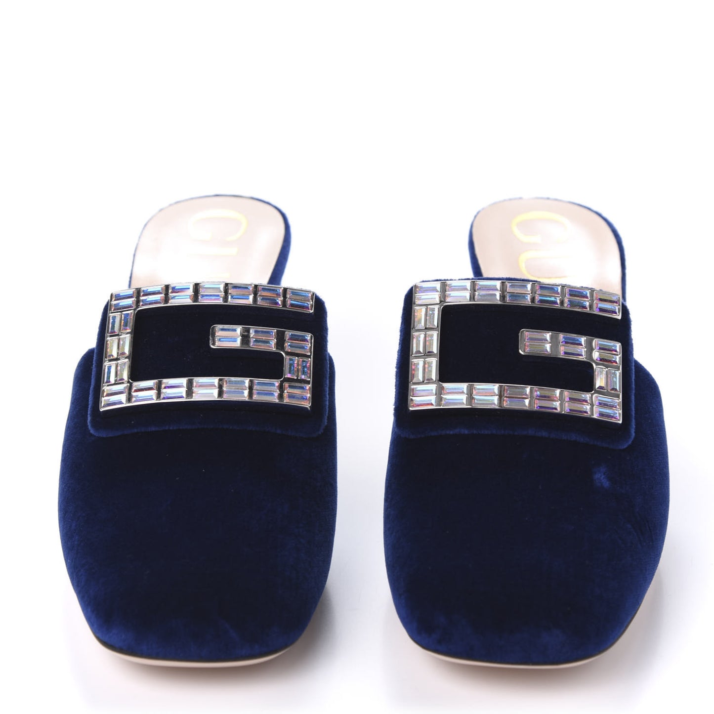Velvet Crystal Square G Madelyn Mules 36 Cobalt Blue