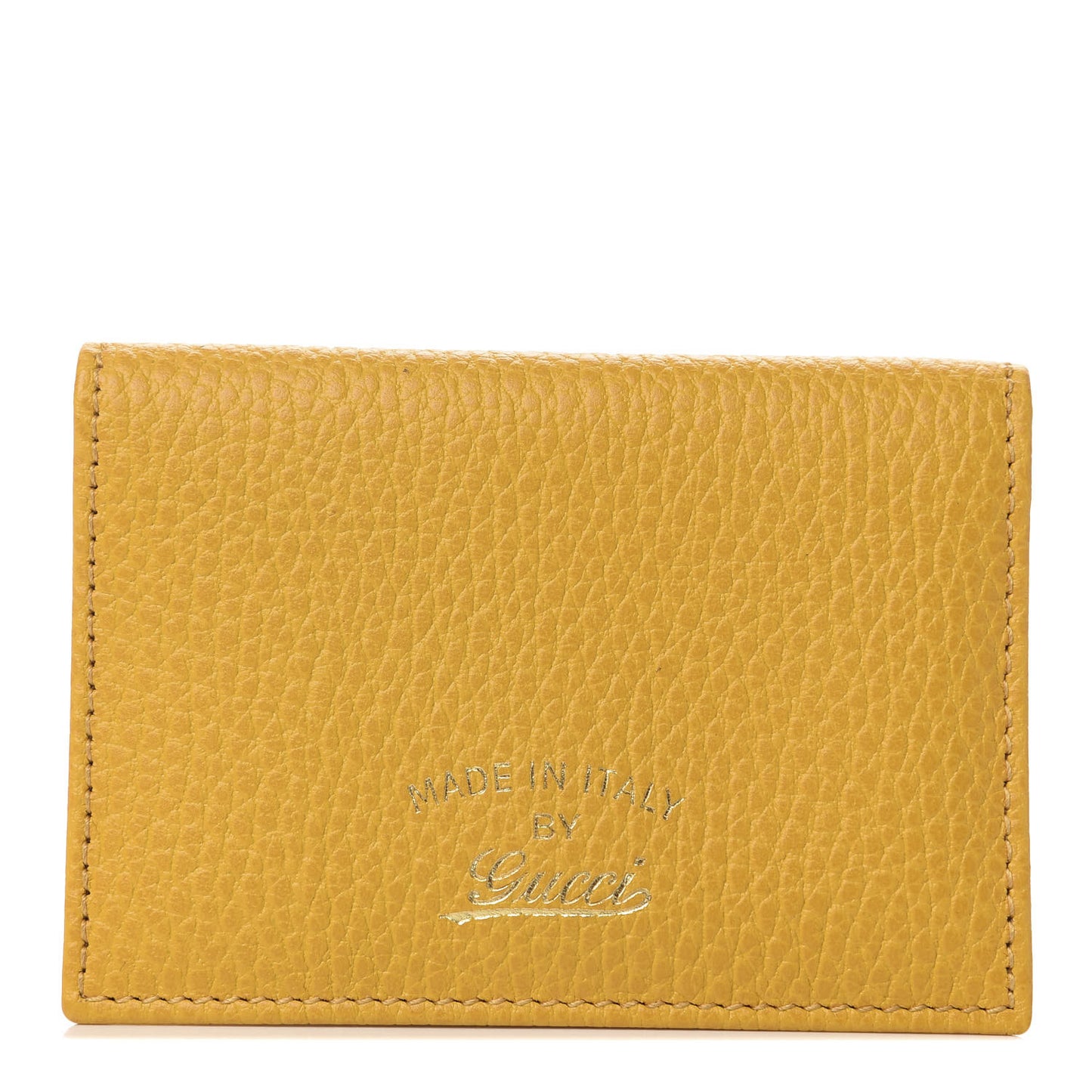 Dollar Calfskin Swing Train Pass Card Case Yellow
