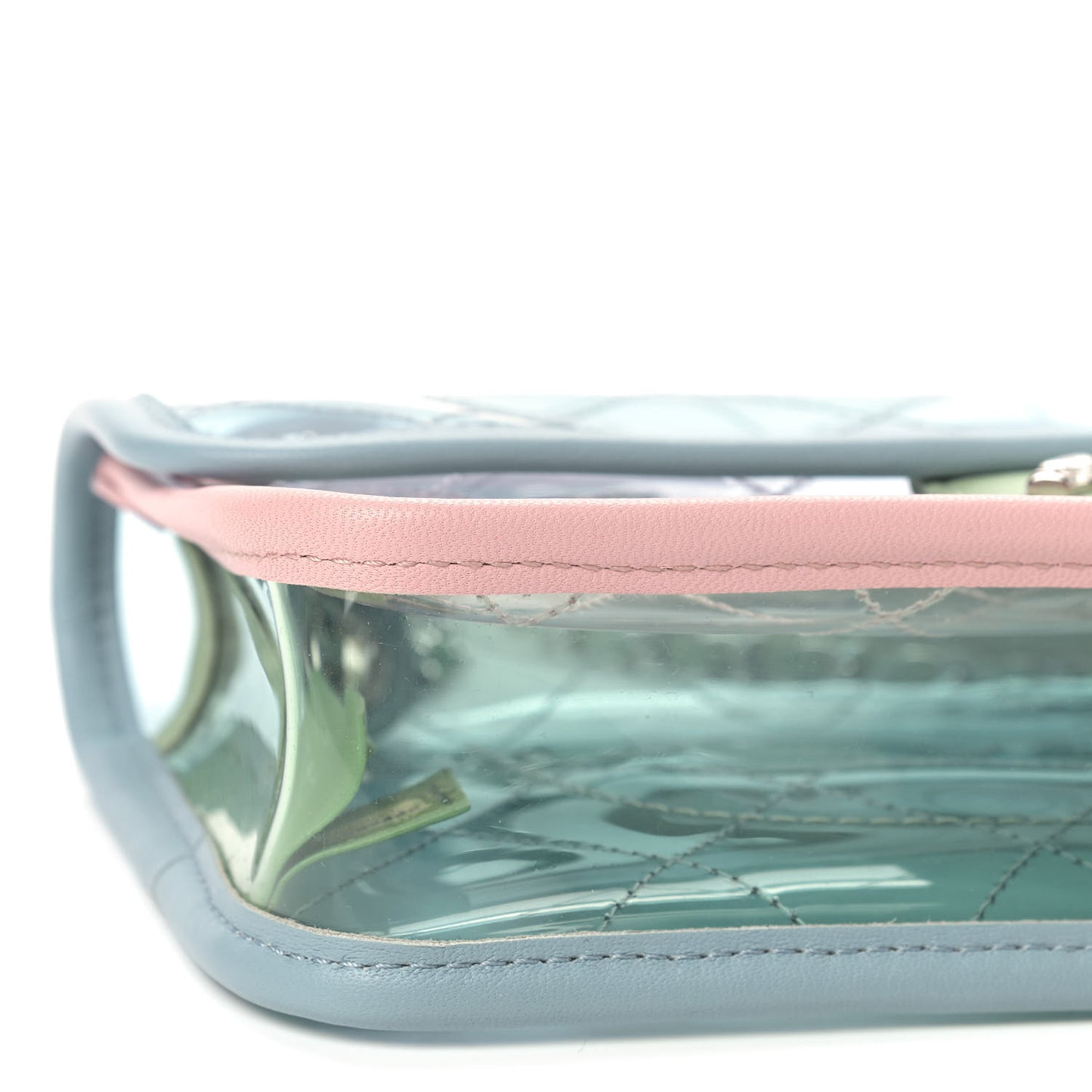 Lambskin PVC Quilted Mini Coco Splash Flap Blue Green