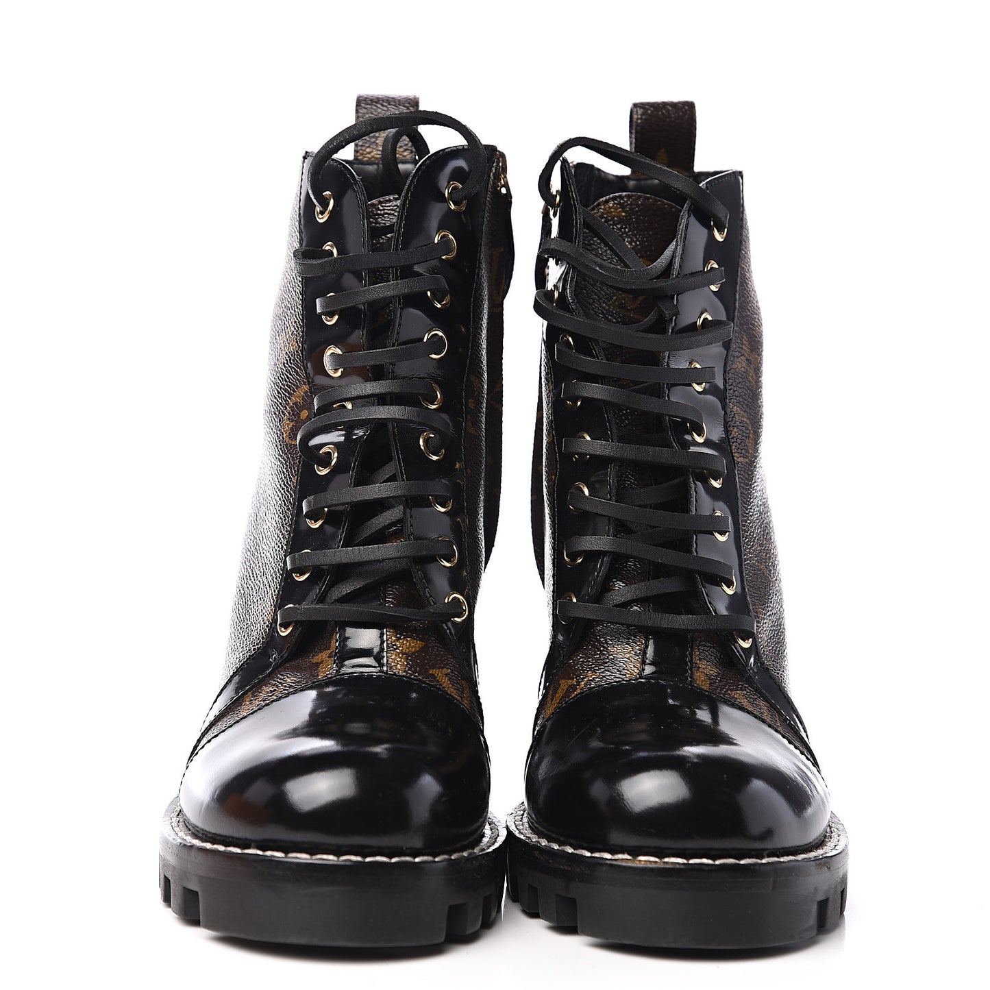 Patent Calfskin Monogram Star Trail Ankle Boots 39.5 Black
