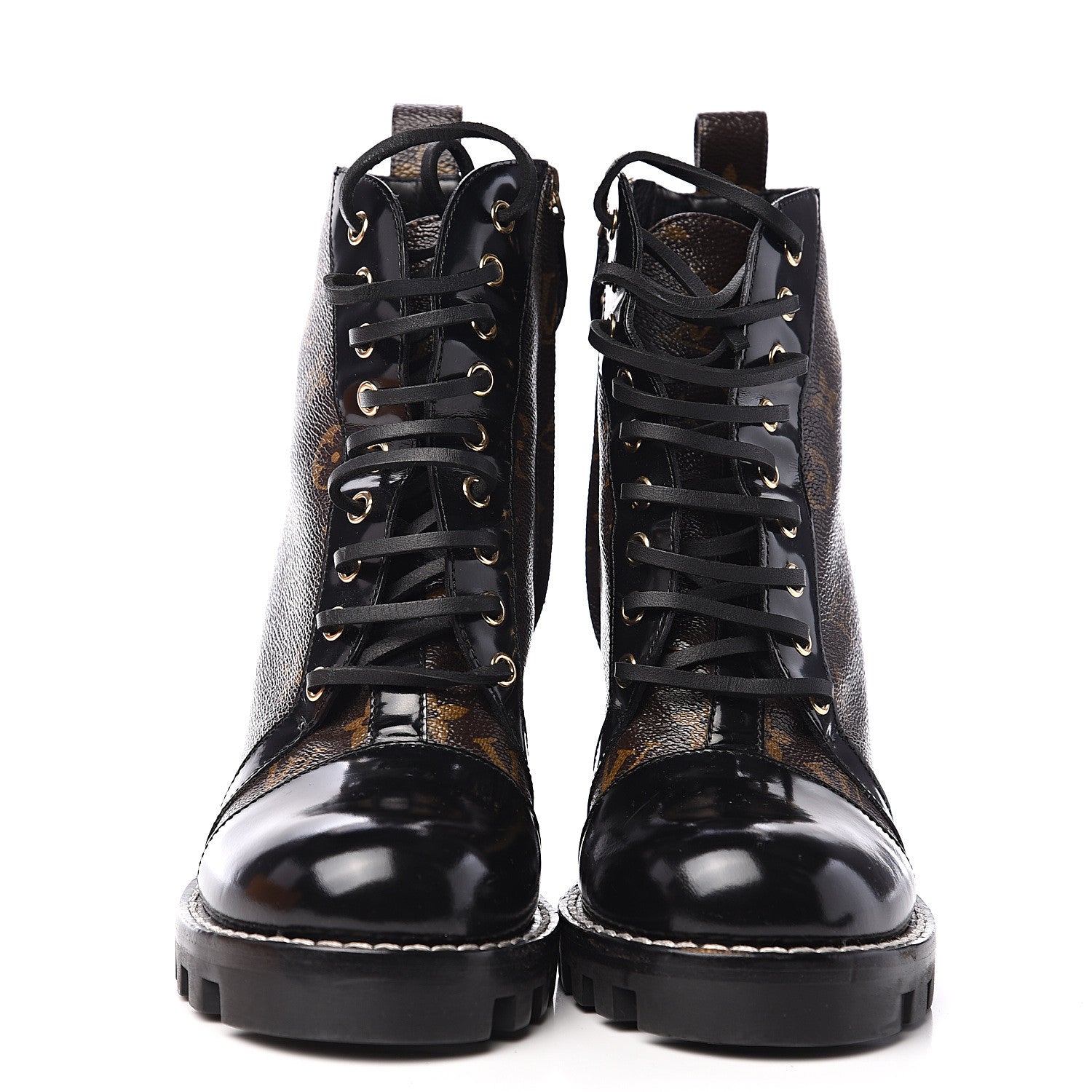 Louis Vuitton Patent Calfskin Monogram Star Trail Ankle Boots 39.5 Black 2 of 8