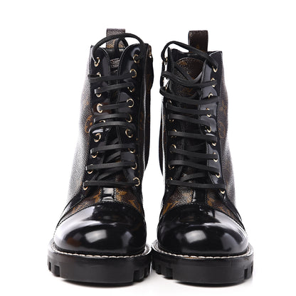 Louis Vuitton Patent Calfskin Monogram Star Trail Ankle Boots 39.5 Black 2 of 8