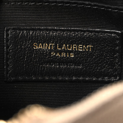 Saint Laurent Grain De Poudre Matelasse Chevron Quilted Round Vinyle Camera Bag Dark Beige 6 of 11