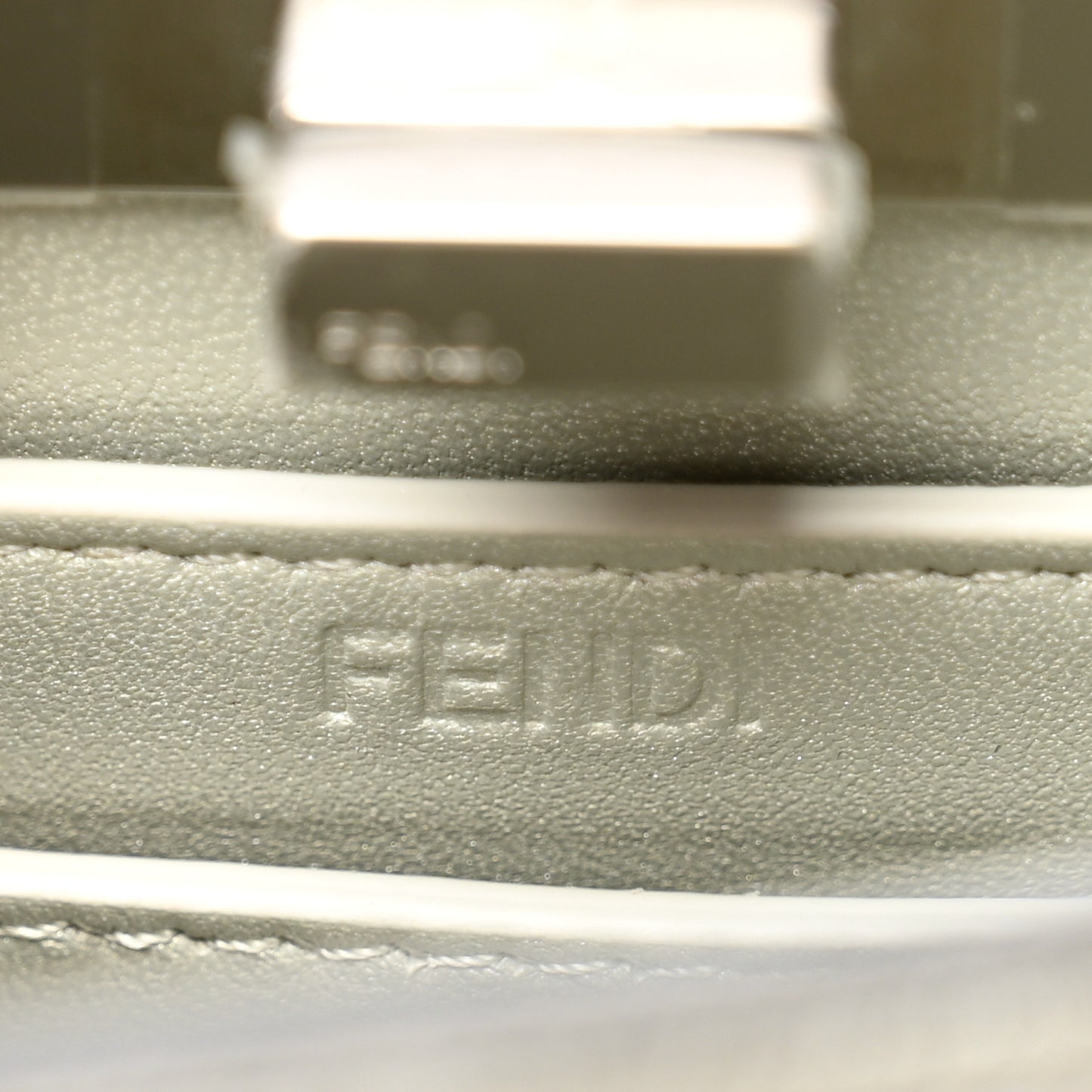 Iridescent Crystal Vitello Laminato Suede FF Petite Peekaboo I SEE U Satchel Cappuccino