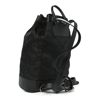 Gucci Econyl Nylon Monogram Off The Grid Drawstring Bucket Backpack Black 3 of 12