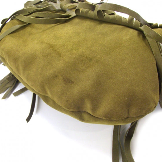 Suede Boheme Fringe Hobo Green