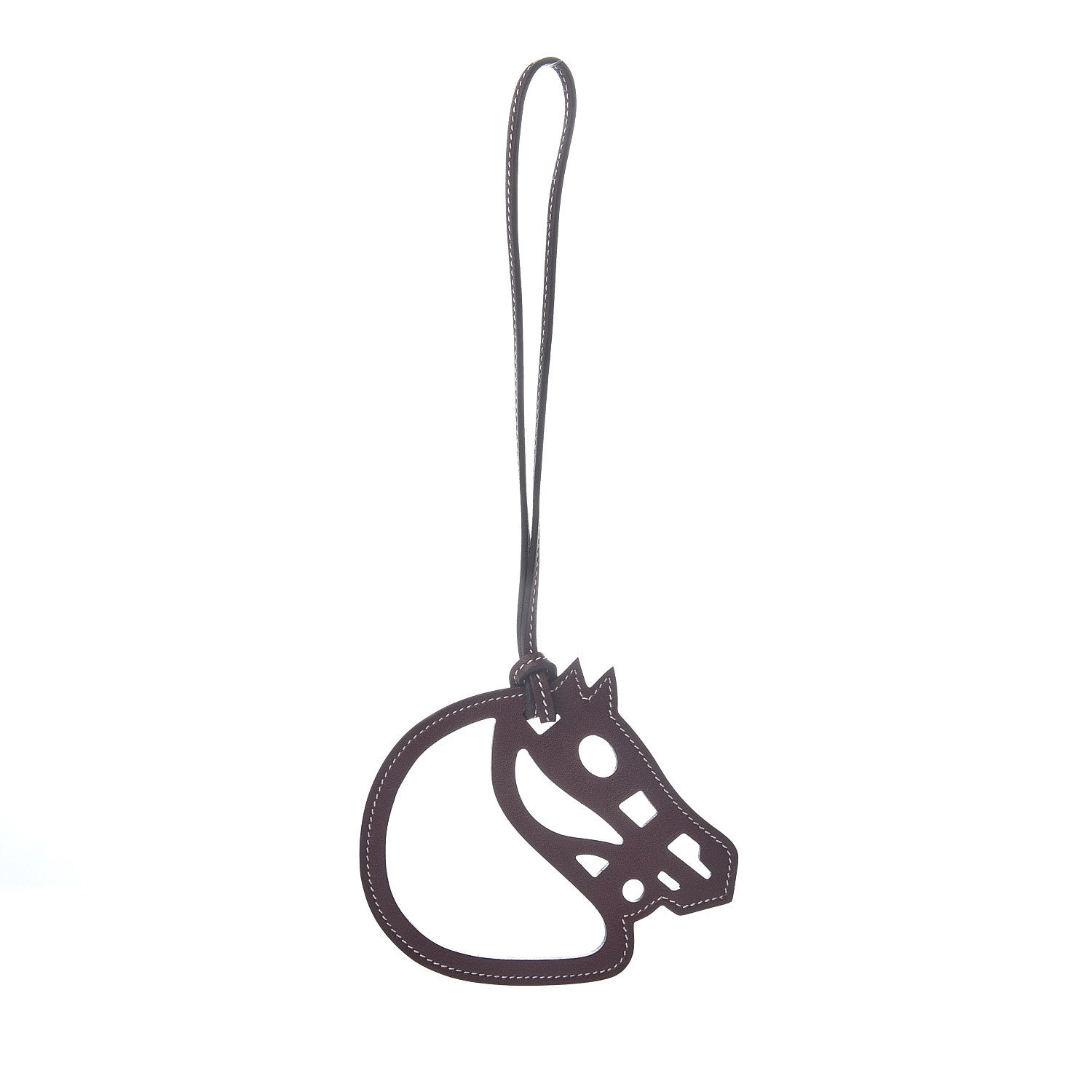 Hermes Swift Paddock Cheval Horse Bag Charm Bordeaux 1 of 3
