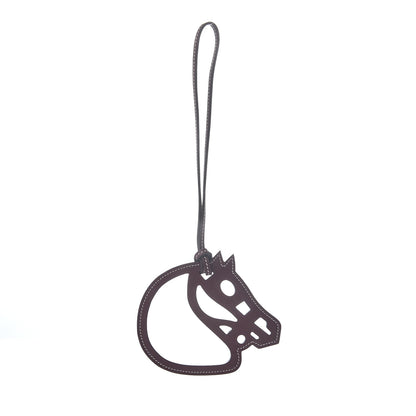 Hermes Swift Paddock Cheval Horse Bag Charm Bordeaux 1 of 3