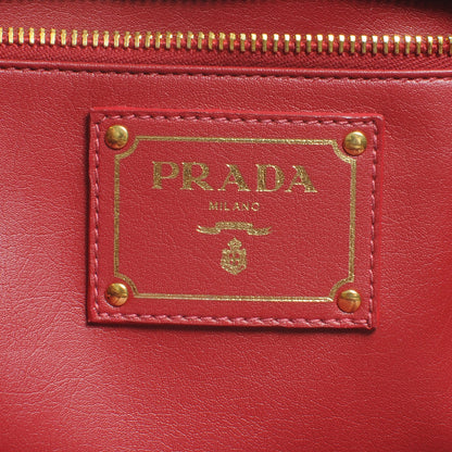 Prada Vitello Leather Large Frame Tote Camel 7 of 8