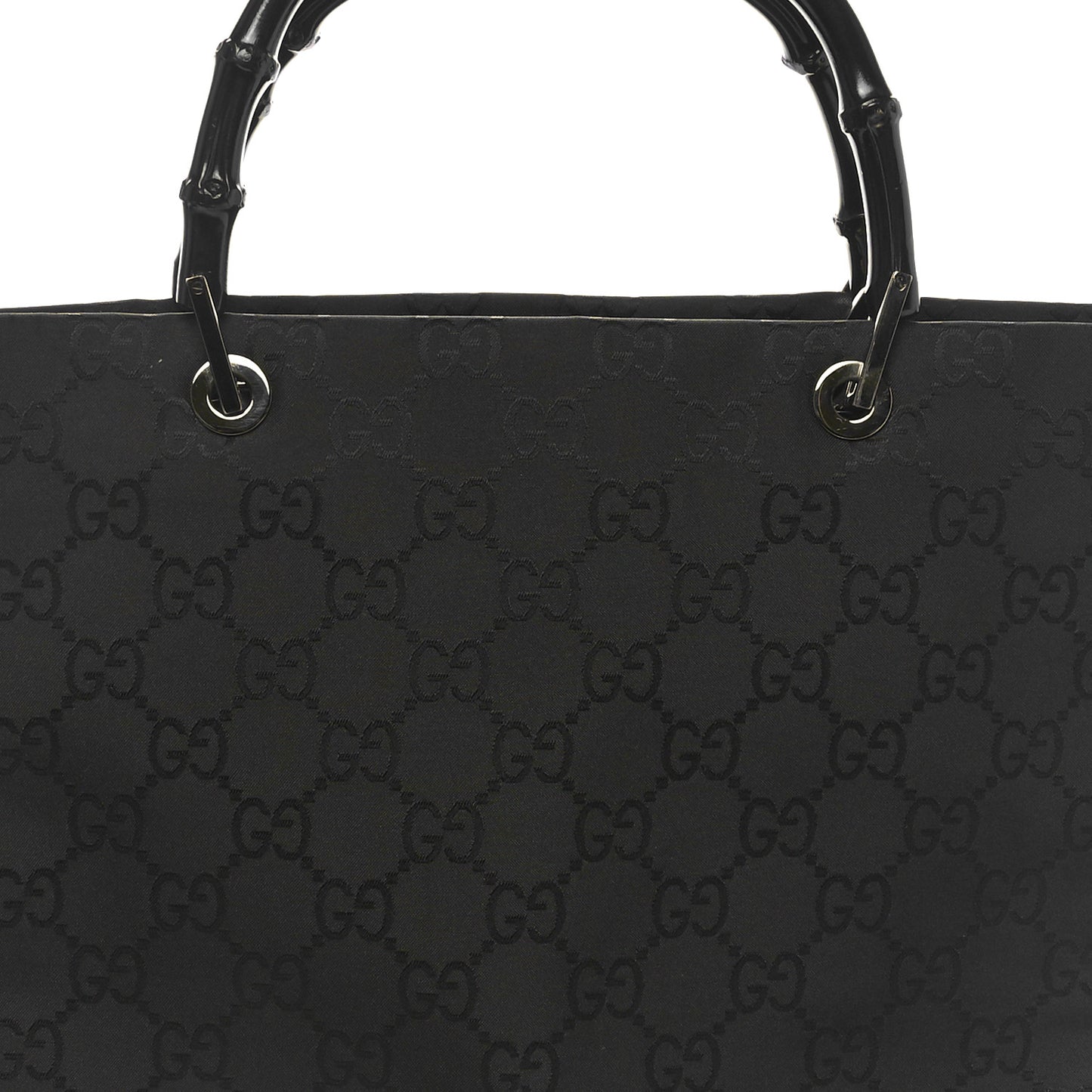 Nylon Monogram Bamboo Handle Bag Black