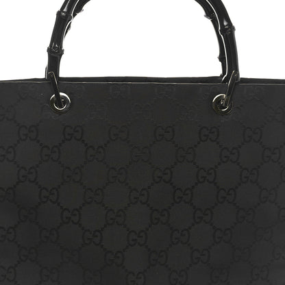 Gucci Nylon Monogram Bamboo Handle Bag Black 5 of 11