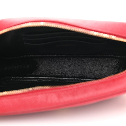 Saint Laurent Grain De Poudre Matelasse Monogram Mini Lou Camera Bag Eros Red 5 of 10
