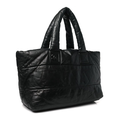 Chanel Lambskin Quilted Large Coco Cocoon Reversible Tote Black 3 of 10