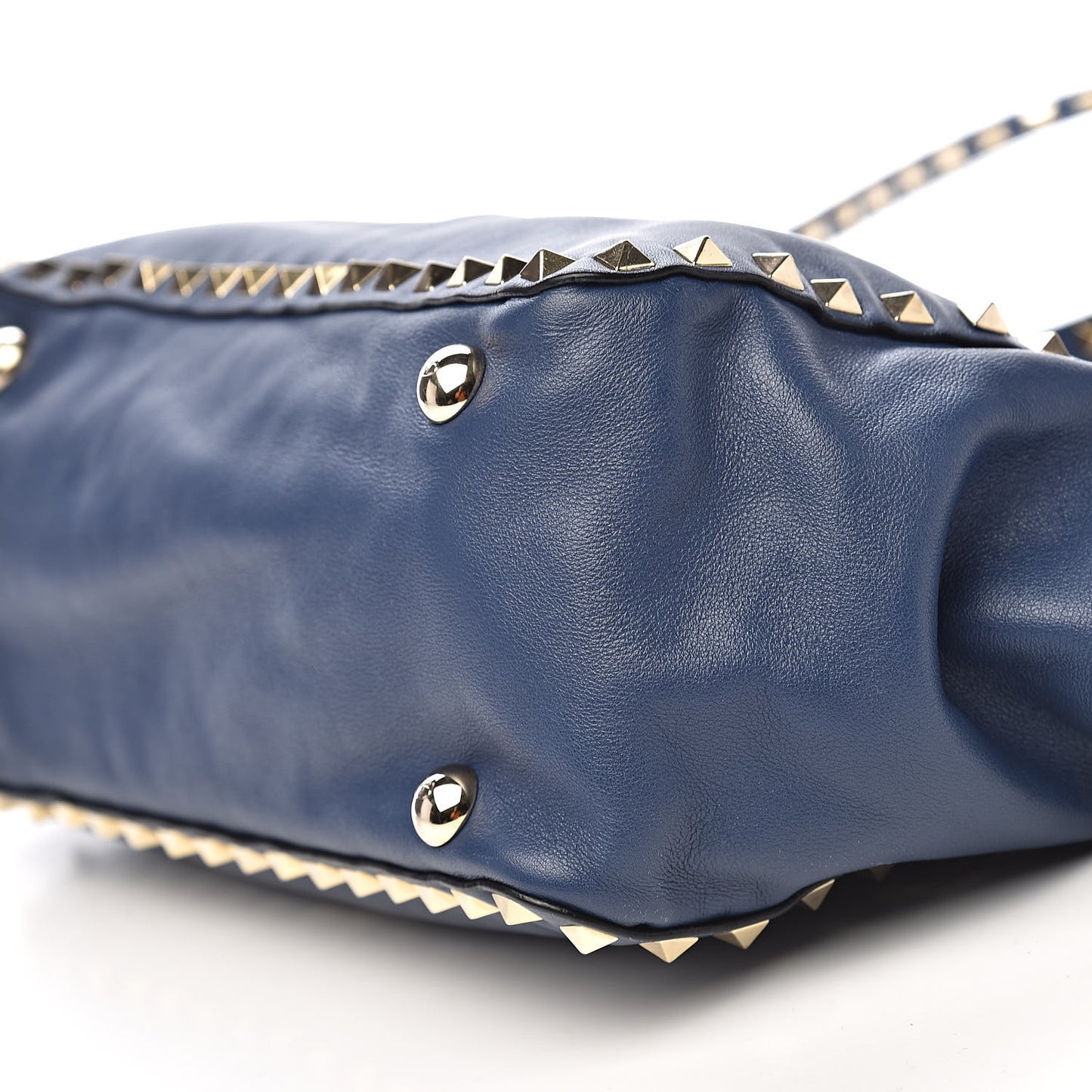 Vitello Small Rockstud Tote Indigo