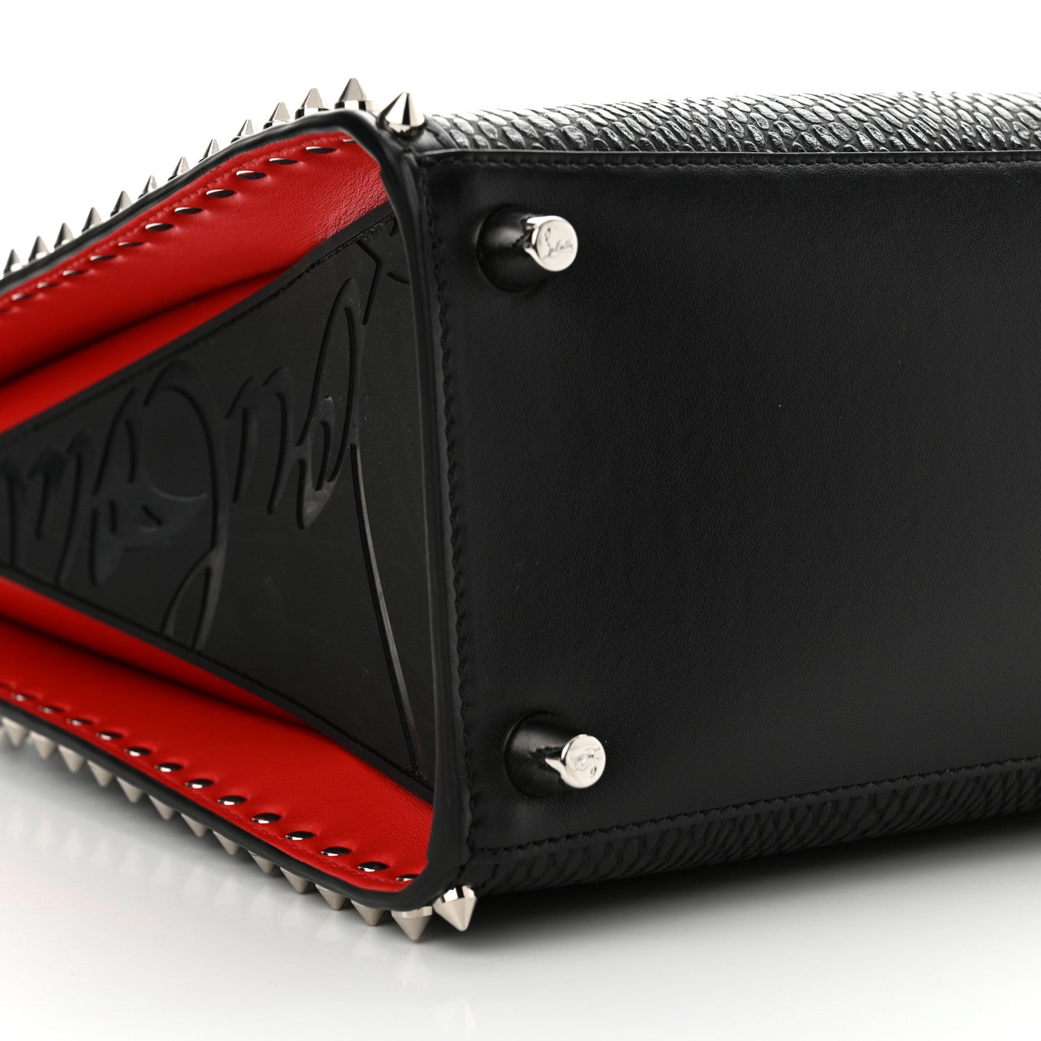 Christian Louboutin パーティーバッグ Christian Louboutin Jurassic Calfskin Patent Studded Medium Paloma